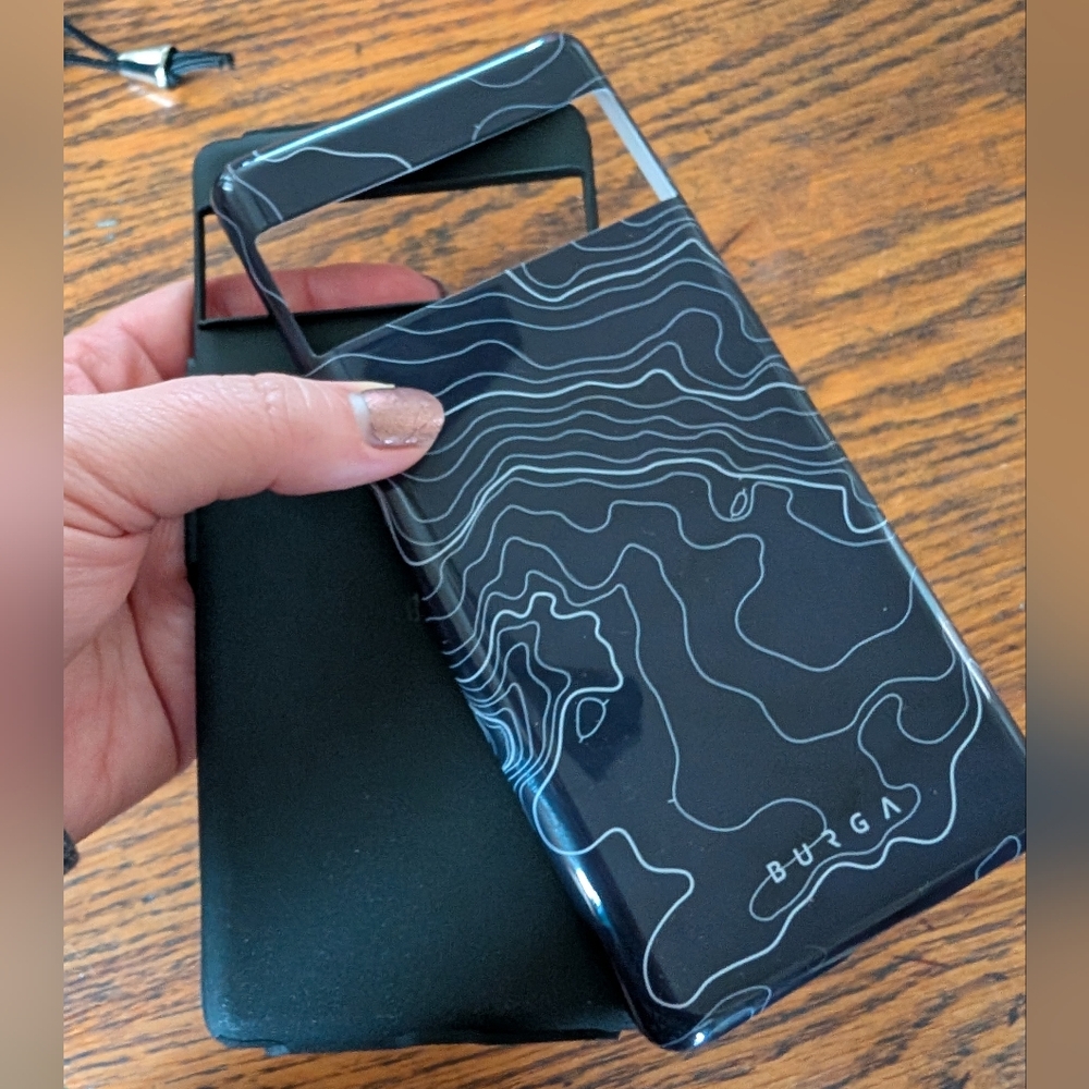 Burga Phone Case Pixel 6 Pro "Drifting Shores" Waves blue black grey tough case